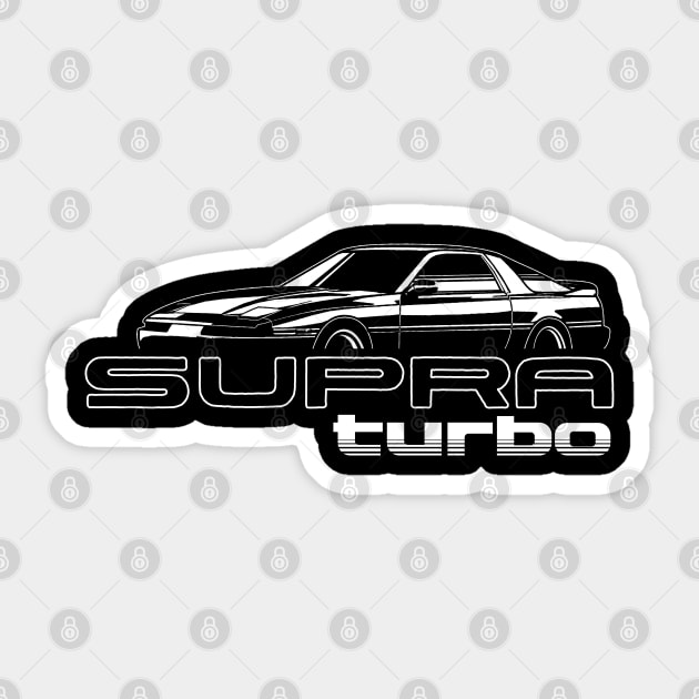 Mk3 Toyota Supra Turbo (White) Sticker by thesupragoddess